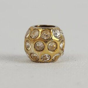 Persona 925 Sterling Silver Gold Overlay Crystal Stud Charm Bead